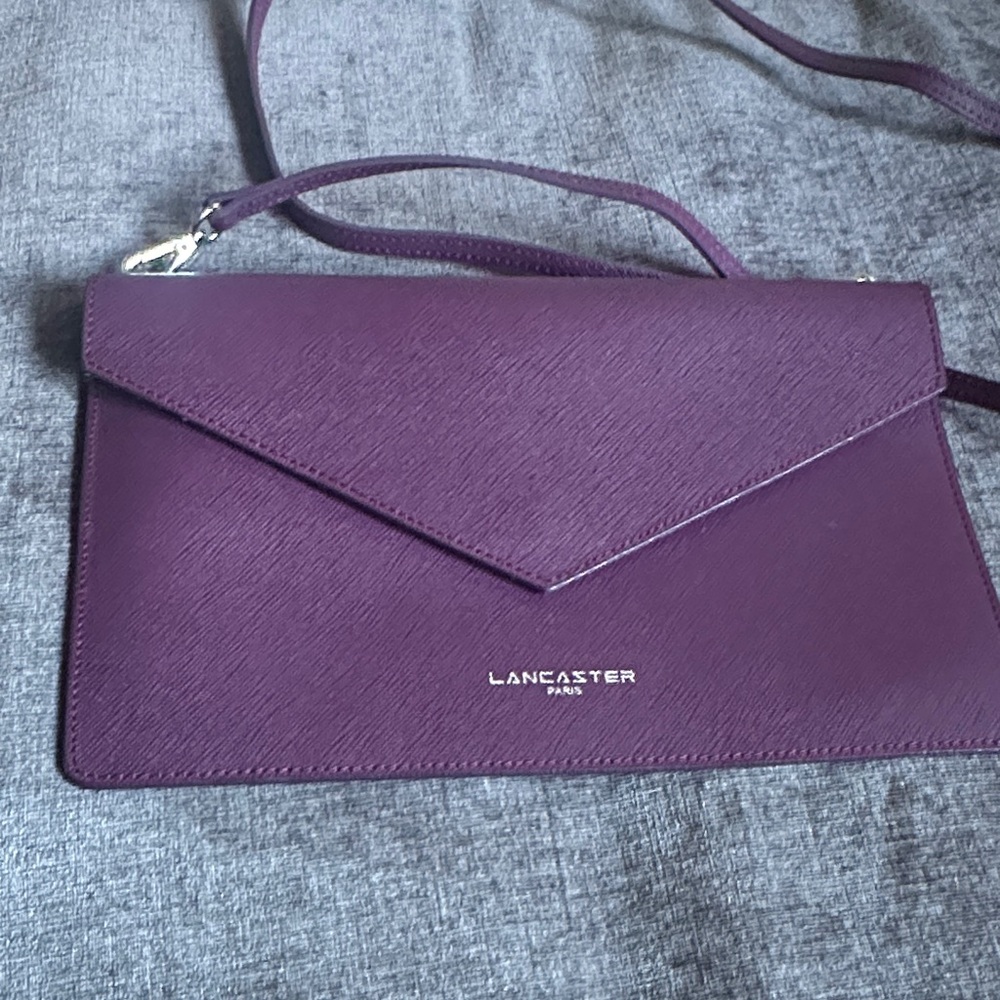 Lancaster Paris saffiano leather envelope clutch bag. Like new!